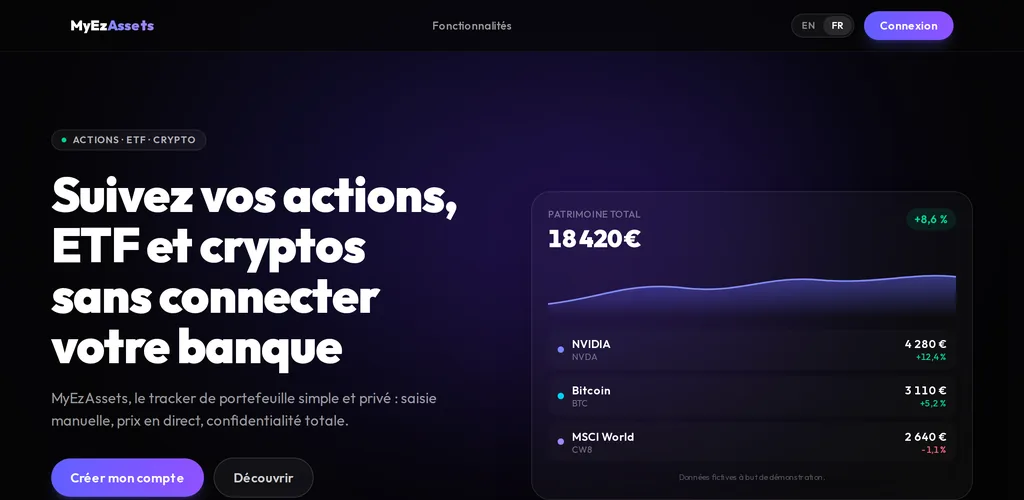 Aperçu de l'application MyEzAssets